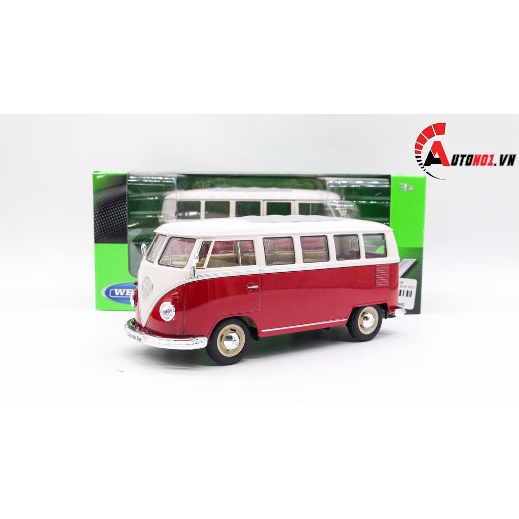 MÔ HÌNH XE VOLKSWAGEN T1 BUS RED 1:24 WELLY 7022