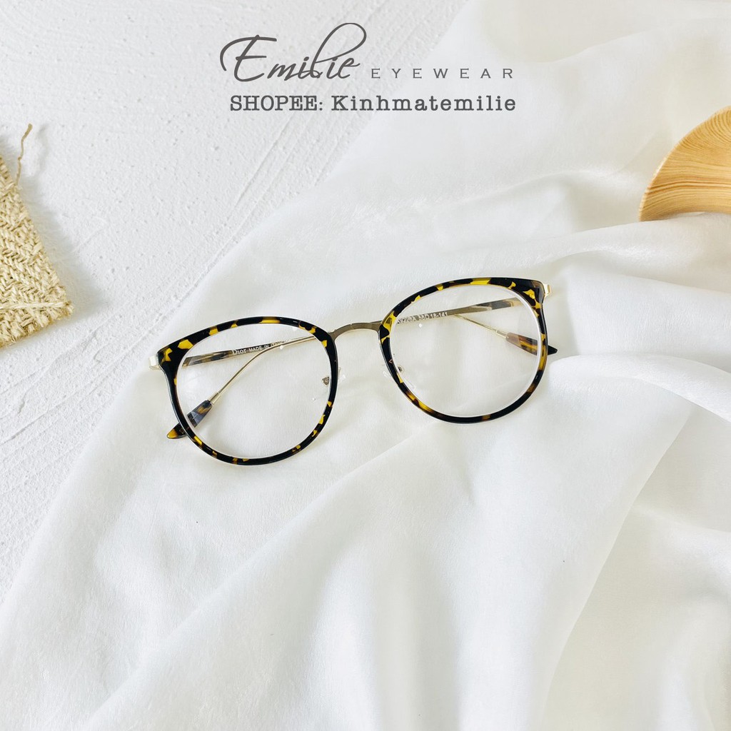 Gọng kính tròn kim loại mảnh nhẹ Kính mắt Emilie phụ kiện thời trang 9228