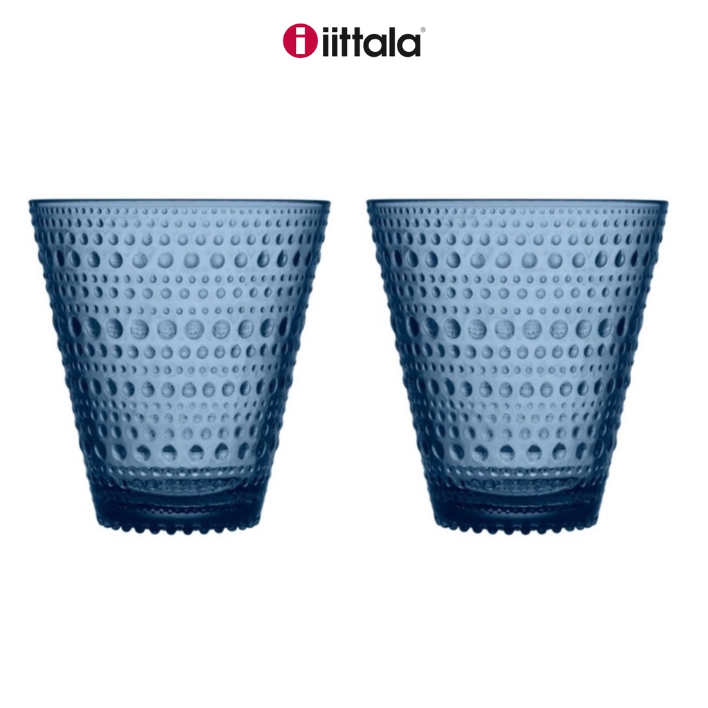 Bộ 2 cốc thủy tinh Kastehelmi Iittala Màu Xanh xám 300ml