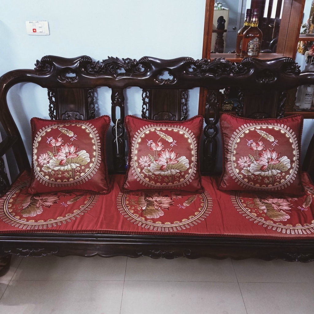 Bộ thảm trải ghế tây âu đệm ghế sofa lót ghế gỗ sang trọng kích thước M7/M8/2m/2m2