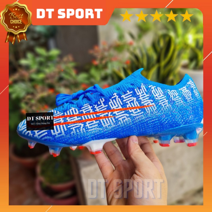 [Tặng Túi Rút Và Tất]Giày Bóng Đá Sân Cỏ Tự Nhiên Mercurial Vapor 13 Elite FG King of Boot Blue-Red,Giày Đá Banh Nam