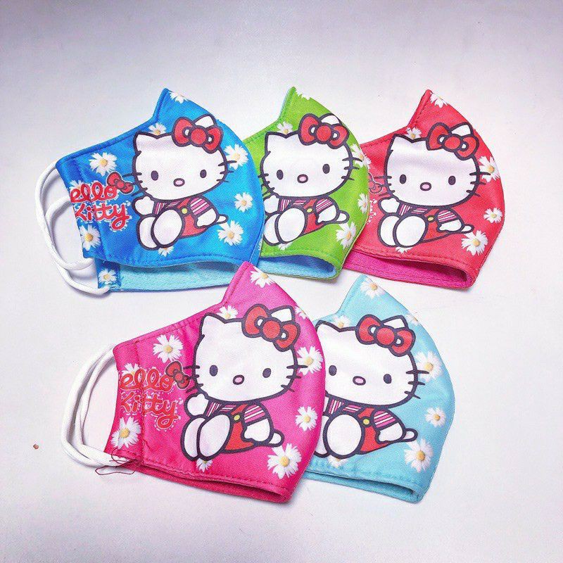 Khẩu trang vải Hello Kitty, Elsa, Nhện (bịt mặt cho bé) hàng vnxk