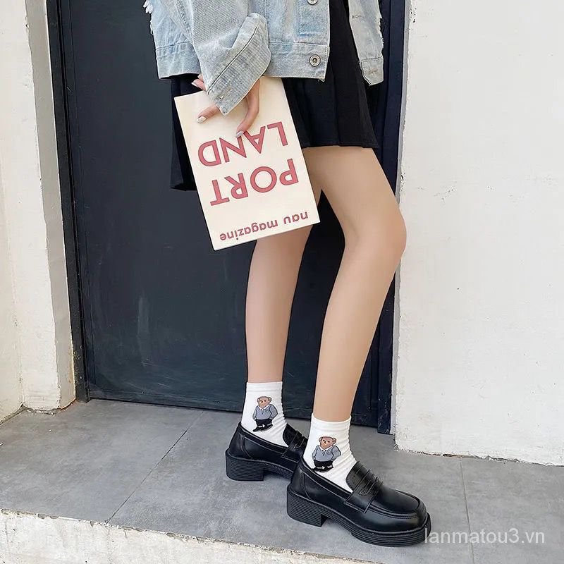 Giày Da Nữ Mũi Vuông Phong Cách Nhật Bản 2021 | BigBuy360 - bigbuy360.vn