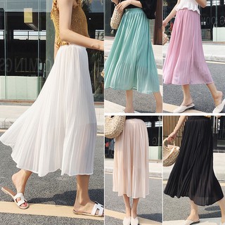 Chân váy dập ly hàng Quảng Châu dáng dài midi cho nữ