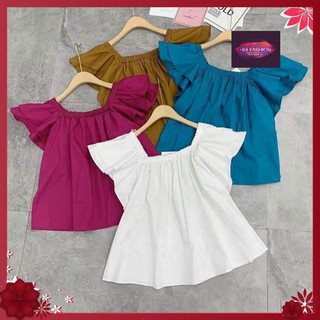 [SALE GIÁ GỐC] Áo trễ vai tay ngắn cổ vuông kiểu nữ babydoll bánh bèo thời trang hàn quốc