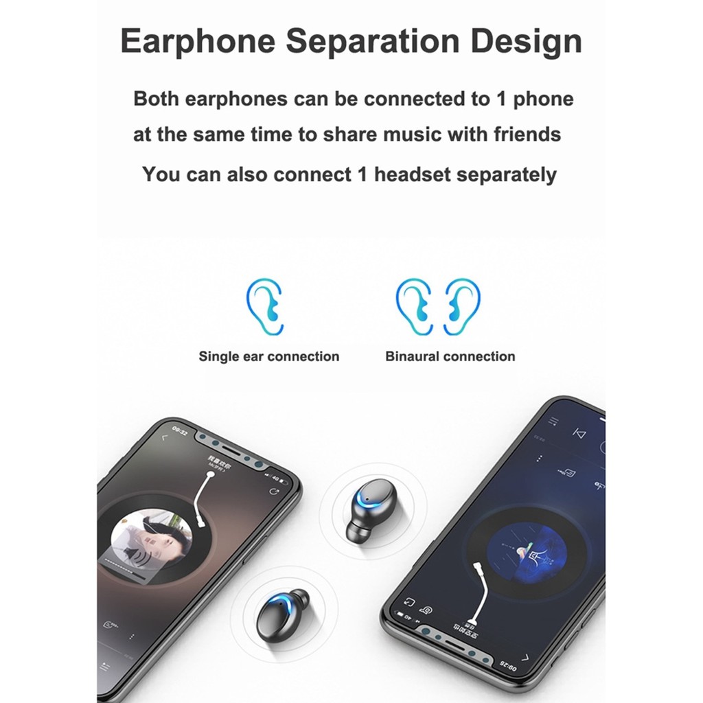 Tai Nghe Bluetooth 5.0 Không Dây Cảm Ứng Thông Minh 8d Hel + F9-5 Tws