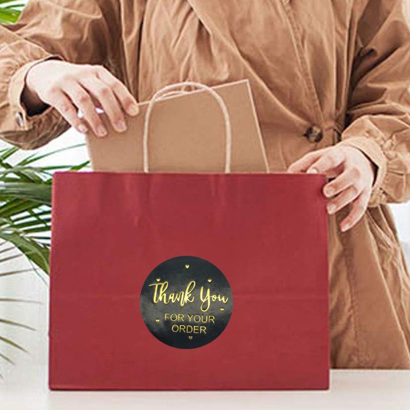 Set 500 miếng dán chữ Thank You for Your Order dùng để trang trí túi bánh