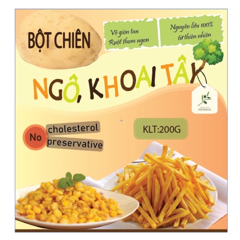 Bột Chiên Ngô Khoai Tây Khoai Lang 200g chuẩn vị