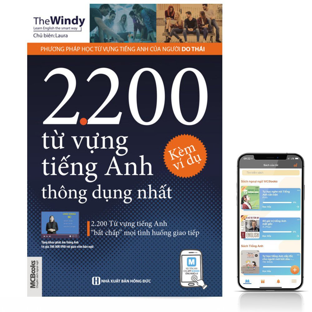 Sách - 2200 Từ Vựng Tiếng Anh Thông Dụng Nhất - Dành Cho Người Học Cơ Bản Học Kèm App [MCBOOKS]