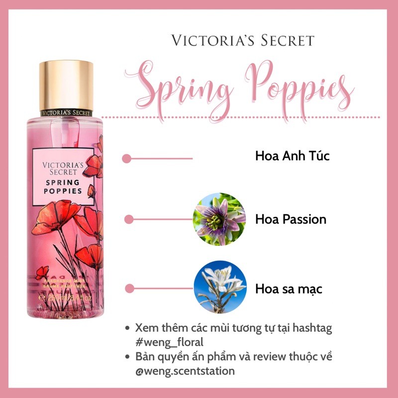 Xịt thơm toàn thân Victoria's Secret mùi Spring Poppies