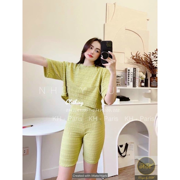 Set bộ nữ có áo croptop viền vải ngang đẹp kèm quần ngố 3 màu cực đẹp cho cô nàng năng động na