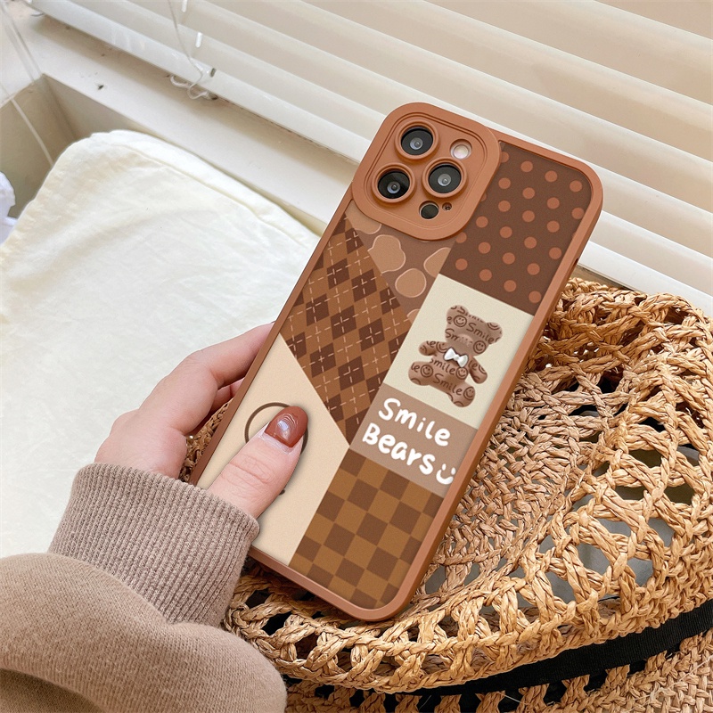 Ốp lưng iphone cạnh vuông lỗ camera bear smlie 6/6splus/7/7plus/8/8plus/x/xr/xs/11/12/13/pro/max/plus/promax-Awifi U4-6 | BigBuy360 - bigbuy360.vn