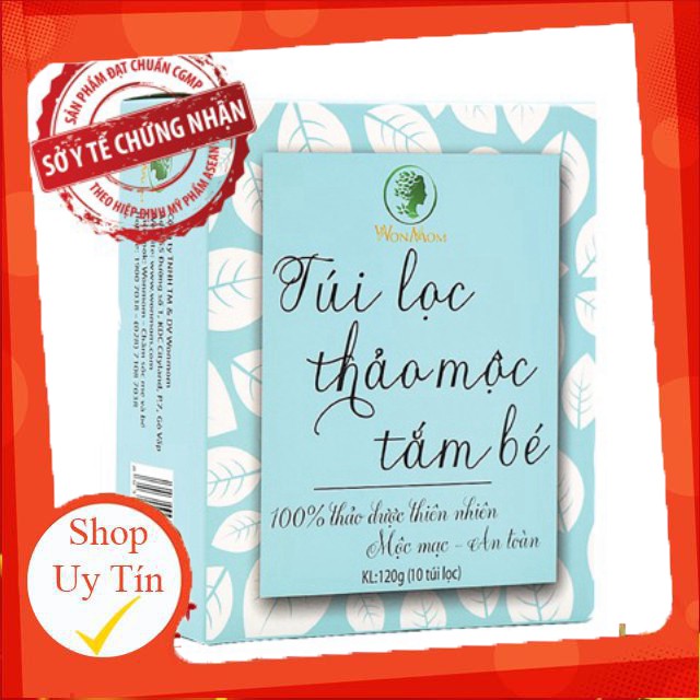 Thảo mộc tắm bé WonMom (10 túi lọc) Chính Hãng