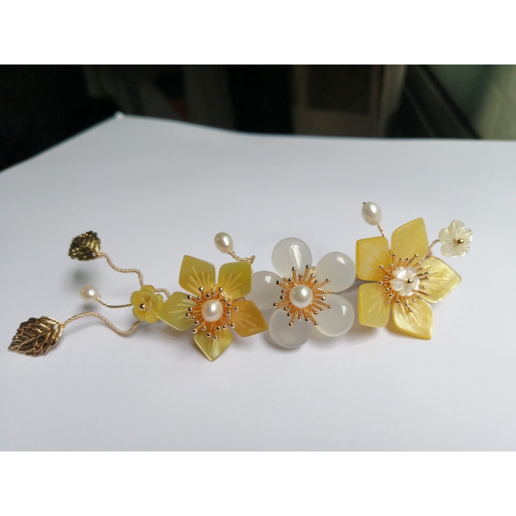 Túi 100 phụ kiện kẹp trang trí tóc hình chiếc lá bằng kim loại cho nữ