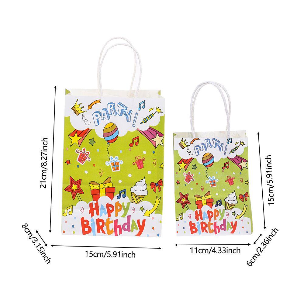 UUMIR Bộ 6 túi quà tặng sinh nhật in chữ Happy Birthday dễ thương