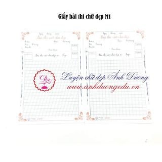 50 GIẤY THI CHỮ ĐẸP - M1 (mặt đứng, mặt nghiêng)