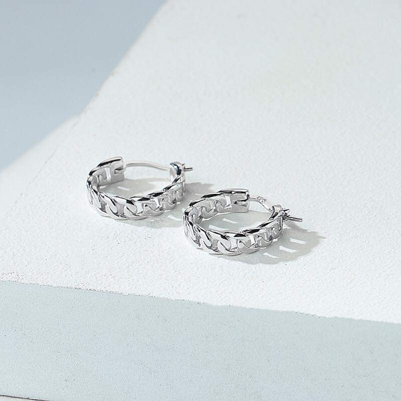 Khuyên tai bạc Khuyên móc xích đơn cổ điển phong cách Van jewelry V10168