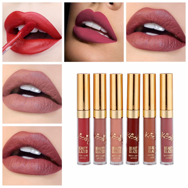 [Hàng mới về] Set 6 thỏi son kem BEAUTY GLAZED lâu trôi hiệu ứng lì | BigBuy360 - bigbuy360.vn