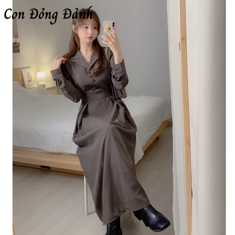 Váy voan thanh lịch dáng dài xếp ly con đỏng đảnh VD057