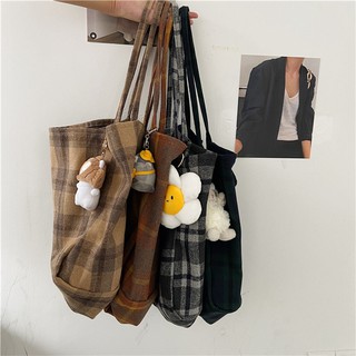 Túi tote họa tiết kẻ size lớn nhiều màu xinh T115