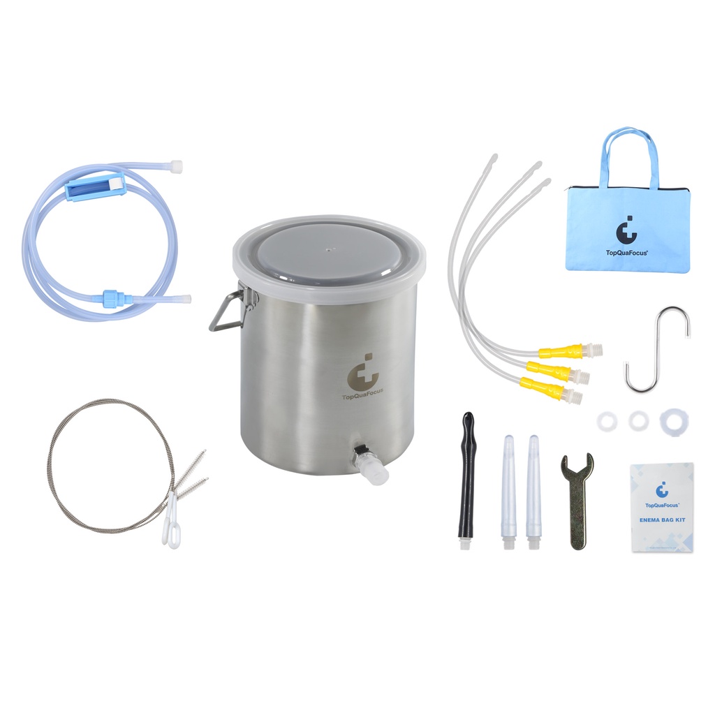 Xô inox thụt tháo đại tràng, thải độc cà phê, thải độc đại tràng hãng TopQuaFocus chính hãng