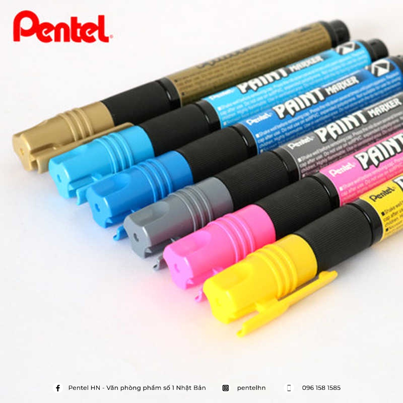 Bút sơn Pentel Paint Marker MMP20 | Màu Sắc Sống Động Mịn Màng | Viết Tốt Trên Nhiều Bề Mặt