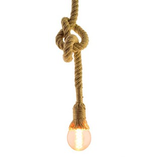 Đèn Thả: Mẫu đèn thả dây thừng 1m chưa bóng trang trí shop