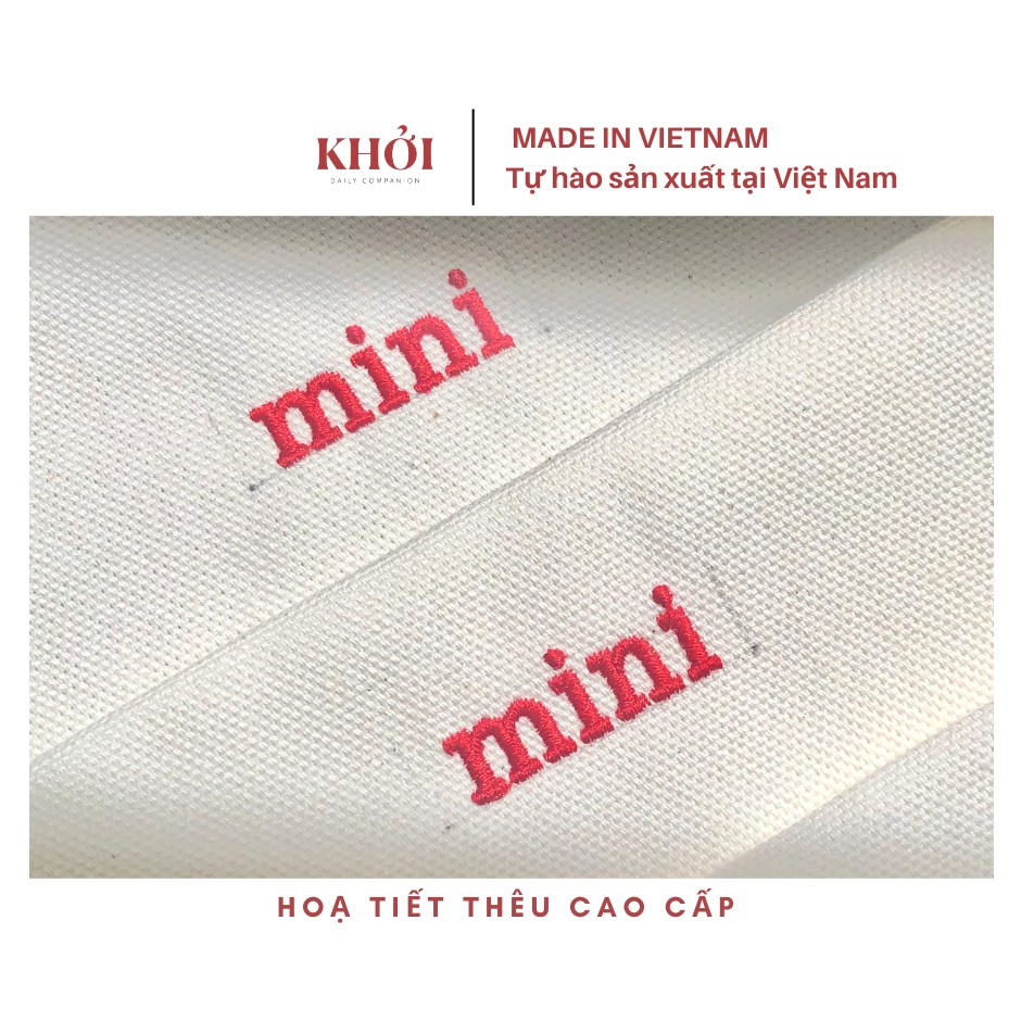 Túi MINI tote đi biển xinh xắn, quai đeo vai, nhiều ngăn, canvas dày đẹp 2023