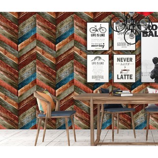 1 mét decal Giấy Dán Tường Khổ 45cm Sẵn Keo Gỗ Đan Chéo
