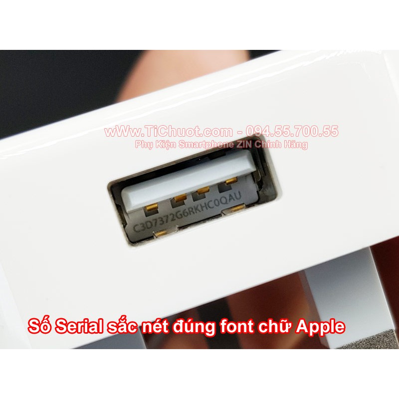 Củ Sạc iPhone 3 chấu ZIN Chính Hãng Bóc Máy