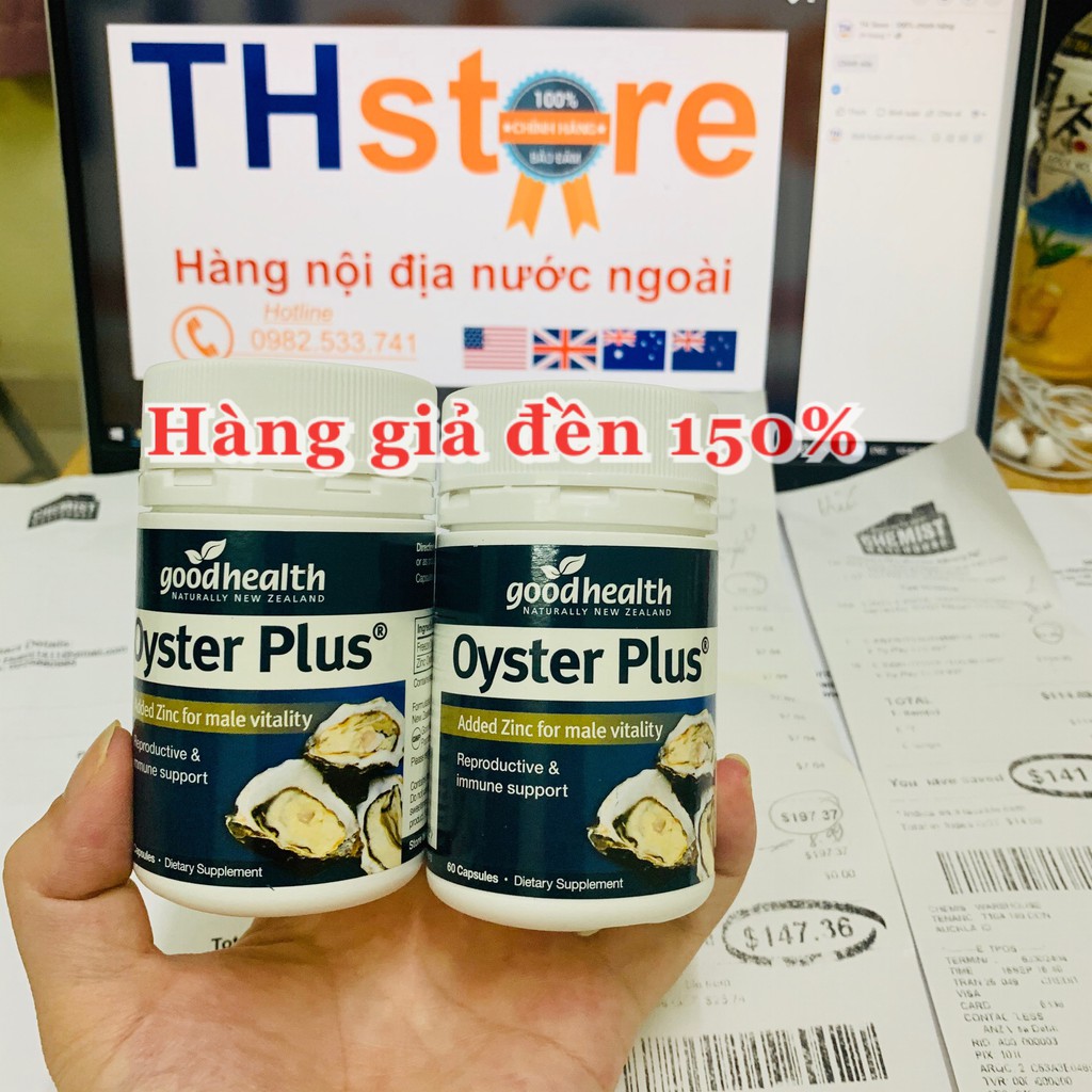 Bill, hàng Air, hộp 60 viên Tinh chất hàu biển GoodHealth Oyster Plus tăng cường sinh lực