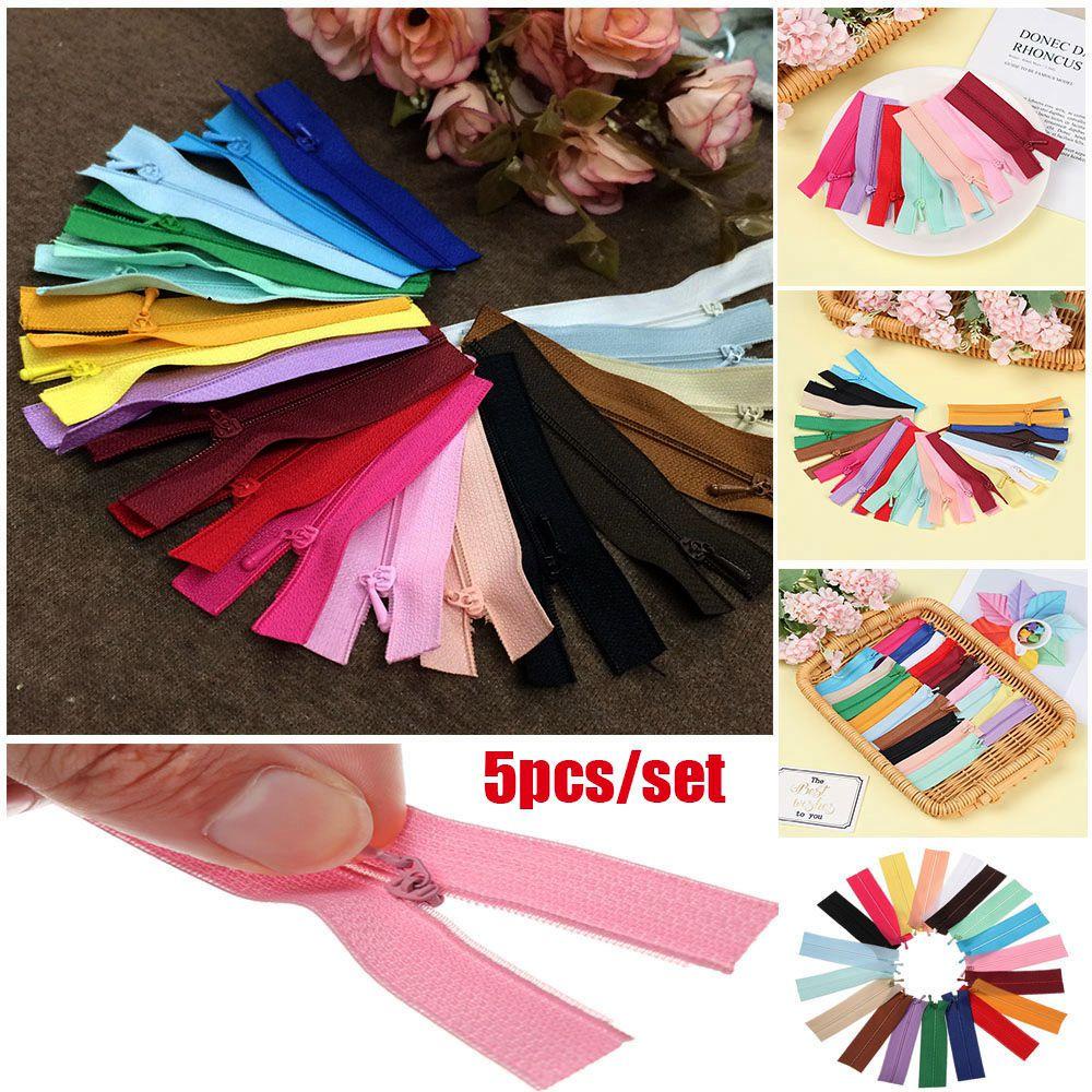 MIHAN1 Set 5 Khóa Kéo Mini 7~10cm Bằng Nhựa Dùng Để May Vá Đa Năng Tiện Dụng