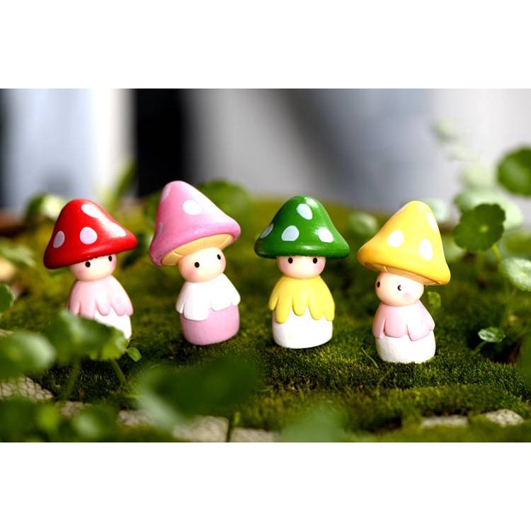 [FreeShip] Tiểu cảnh mini ❤️ Búp bê nấm đáng yêu trang trí tiểu cảnh, terrarium, trang trí nhà cửa