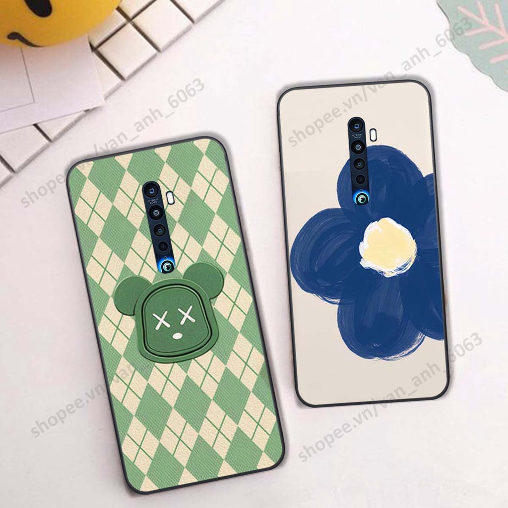 Ốp lưng Oppo Reno 2f / Reno2 F in hình hoa, gấu rich bear nghệ thuật, thời trang