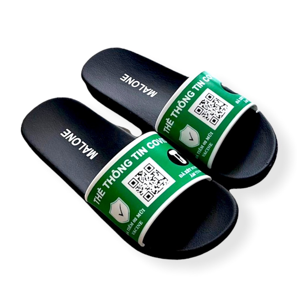 Dép nữ quai ngang in mã QR “thẻ thông hành mùa dịch” - DL133