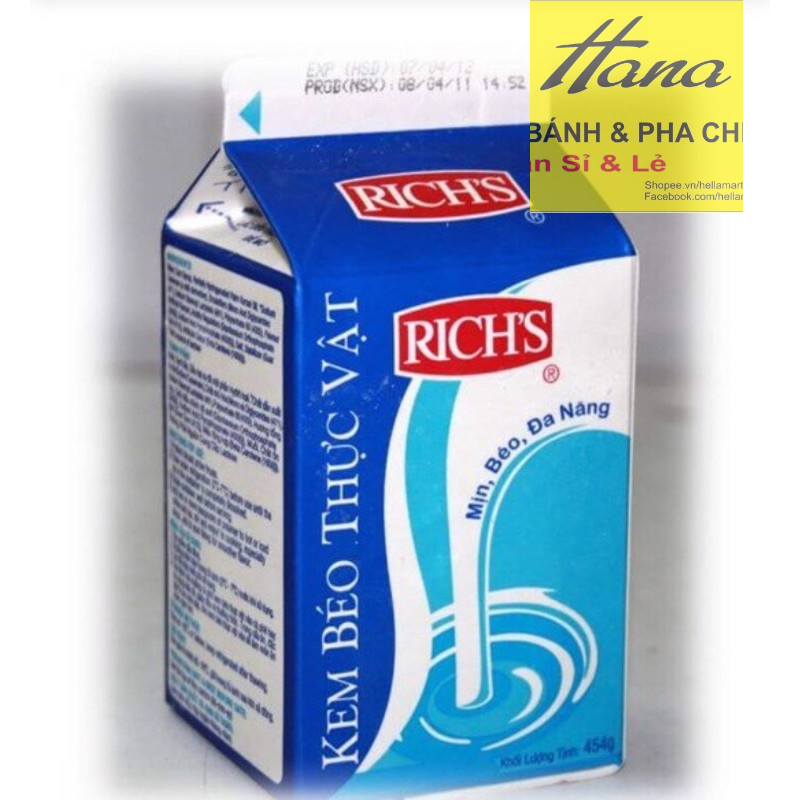 Kem béo thực vật rich lùn 454gam