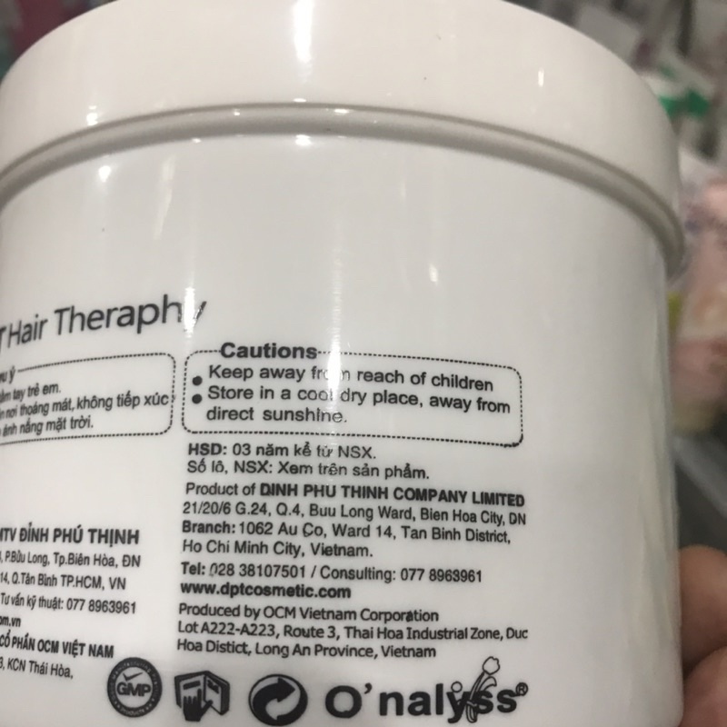 Kem Hấp Dầu O'nalyss Olive - Hũ1000g