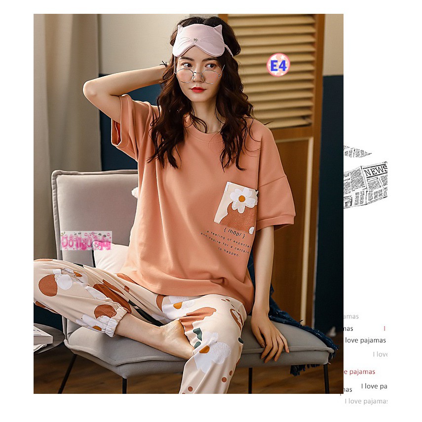 Bộ Ngủ Dài Mùa Hè Thun cotton mỏng mát D1 | BigBuy360 - bigbuy360.vn