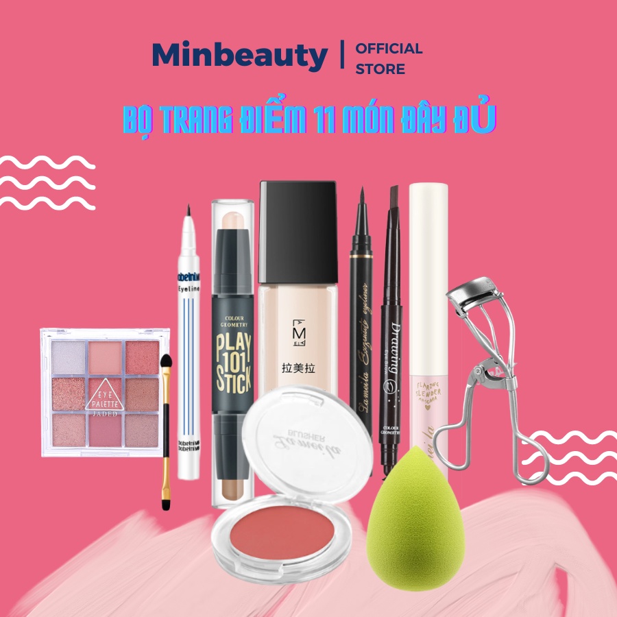Bộ trang điểm đầy đủ LAMEILA 11 món Make Up tô màu trang điểm Mascara Kẻ Mày Kẻ Mắt cho Người Mới Học