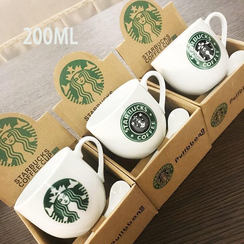 SÉT LY SỨ STARBUCKS KÈM MUỖNG ( 1 ly sứ , 1 muỗng Sứ , full hộp)