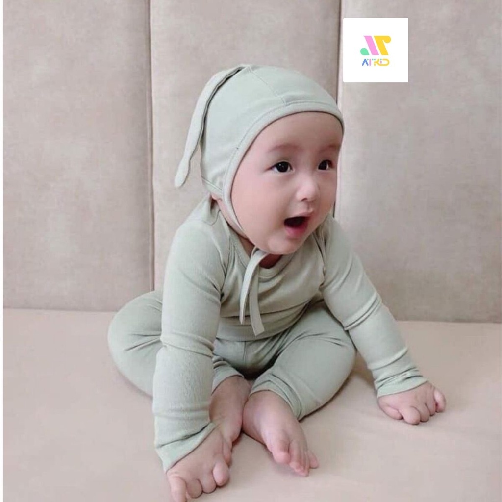 Bộ minky mom tai thỏ dễ thương cho bé, bộ quần áo thu đông cho bé, bộ thun lạnh cho bé chất liệu mềm mịn cao cấp ATKID