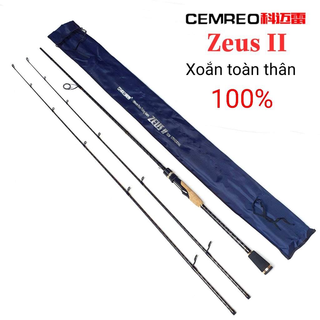 alo giảm xả kho Cần câu lure Cemreo Zeus 2 - 2 ngọn - Carbon xoắn toàn thân M+ MH