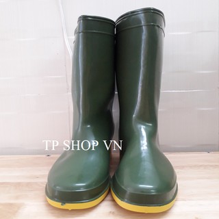 Ủng cao su, TGP, xanh rêu đế vàng, chống nước, chống trơn trượt
