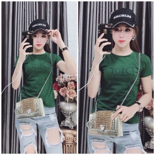 Áo thun thái thêu phom body