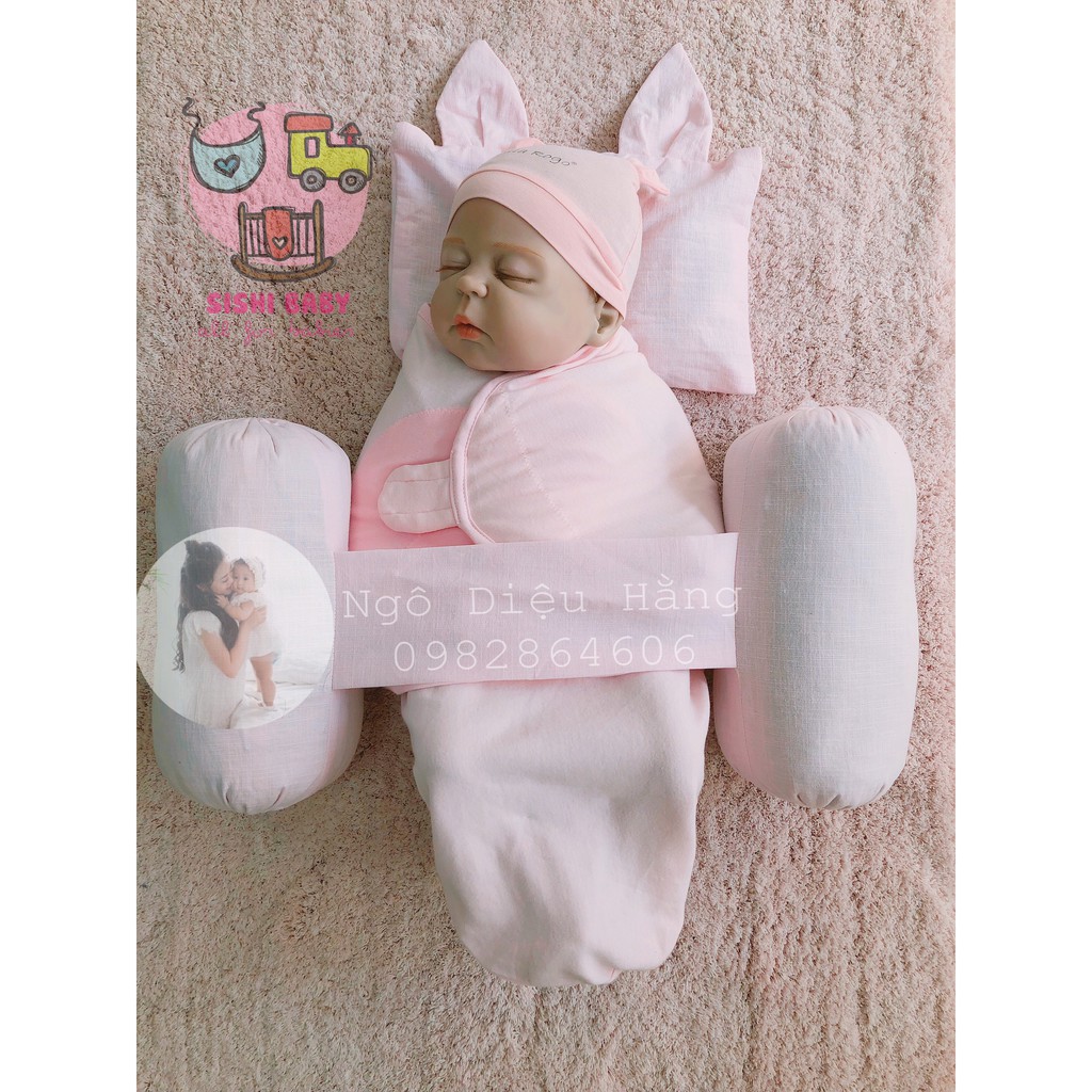 Kén ngủ chống giật mình cotton màu trơn