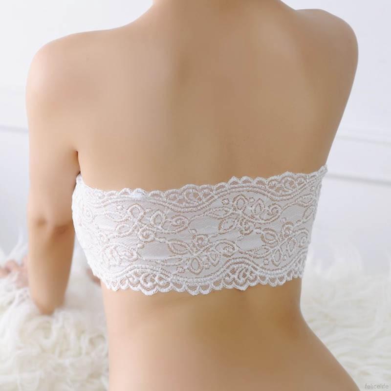 Áo lót ống ren hoa có mút lót tiện dụng