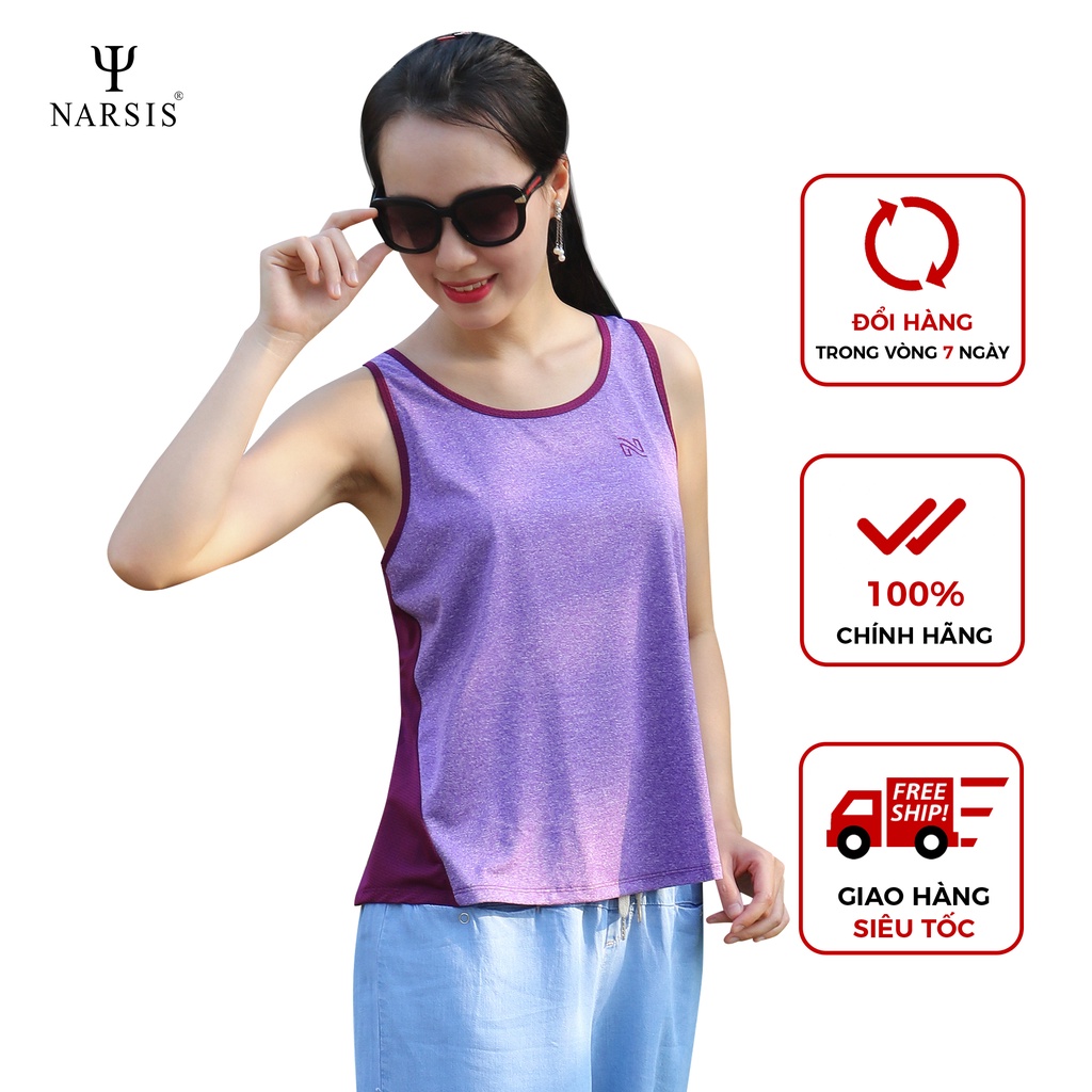 Áo may ô nữ mặc nhà Narsis L8005 màu tím mận chất liệu cao cấp cực mềm mại thông thoáng