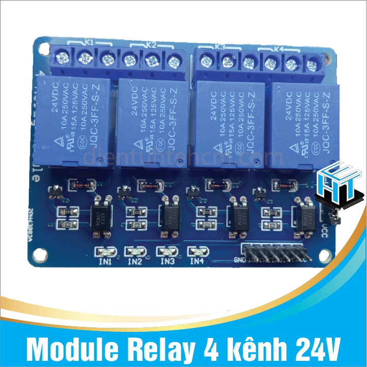 24V 4 kênh - Module Relay 4 kênh 24V chịu được hiệu điện thế lên đến 250VAC 10A