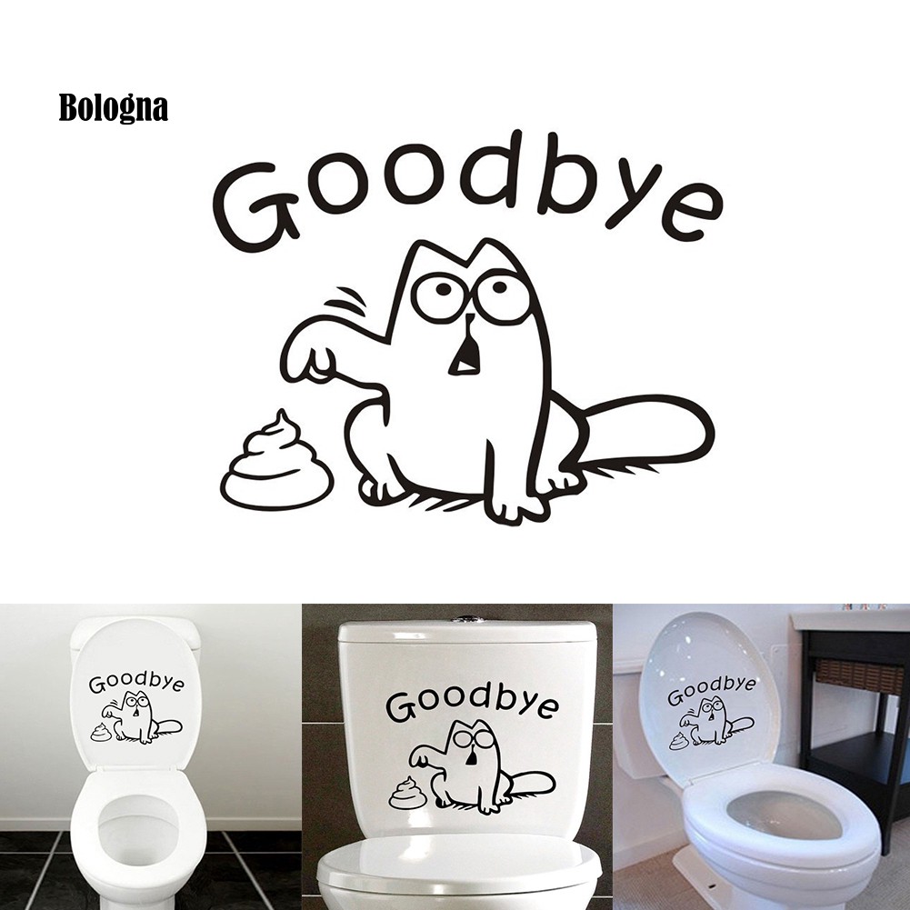 Hình dán họa tiết chữ Goodbye trang trí nhà vệ sinh vui nhộn