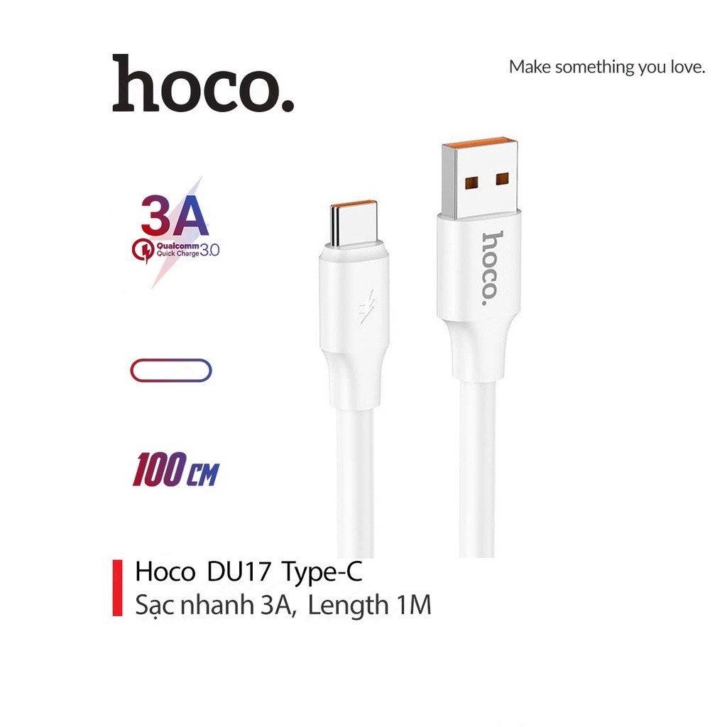 Cáp sạc Hoco DU17 sạc nhanh 3A dây TPE siêu bền truyền dữ liệu dài 1M